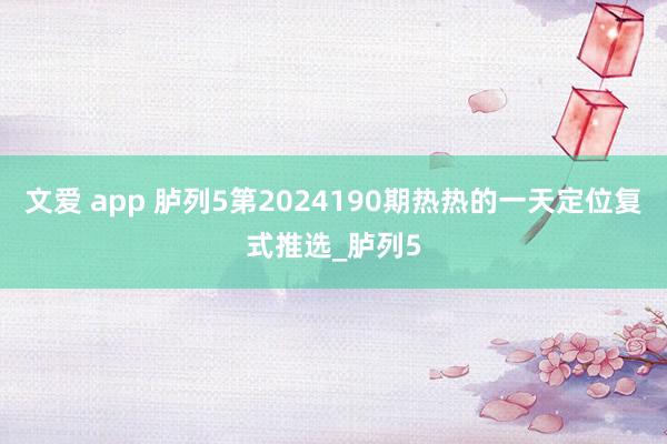 文爱 app 胪列5第2024190期热热的一天定位复式推选_胪列5