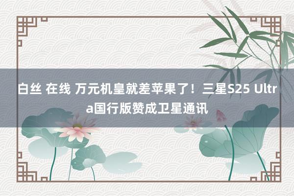 白丝 在线 万元机皇就差苹果了！三星S25 Ultra国行版赞成卫星通讯