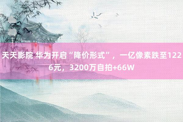 天天影院 华为开启“降价形式”，一亿像素跌至1226元，3200万自拍+66W