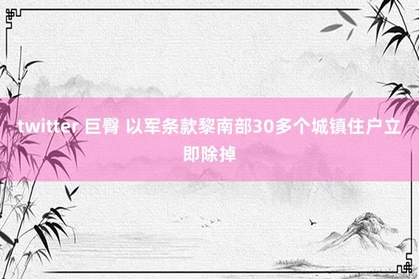 twitter 巨臀 以军条款黎南部30多个城镇住户立即除掉