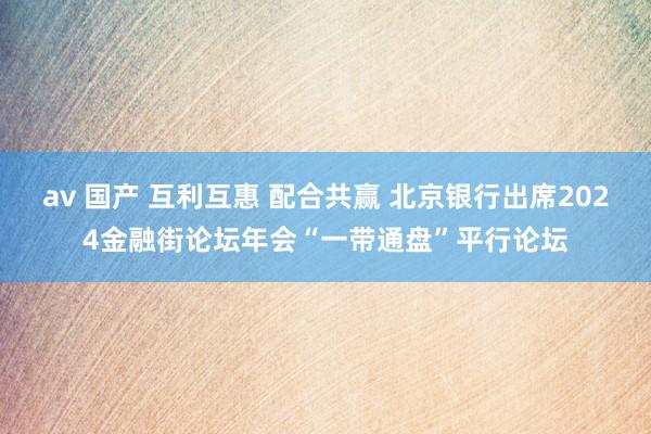 av 国产 互利互惠 配合共赢 北京银行出席2024金融街论坛年会“一带通盘”平行论坛