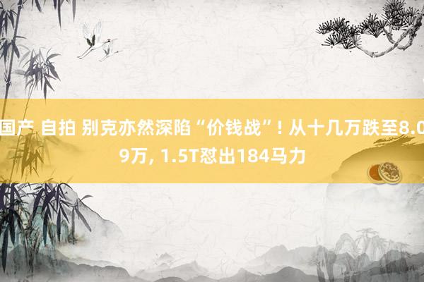 国产 自拍 别克亦然深陷“价钱战”! 从十几万跌至8.09万， 1.5T怼出184马力