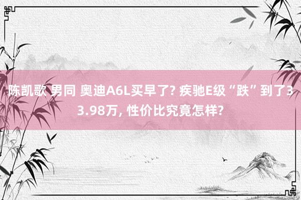 陈凯歌 男同 奥迪A6L买早了? 疾驰E级“跌”到了33.98万， 性价比究竟怎样?