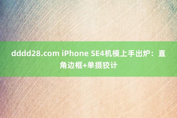 dddd28.com iPhone SE4机模上手出炉：直角边框+单摄狡计