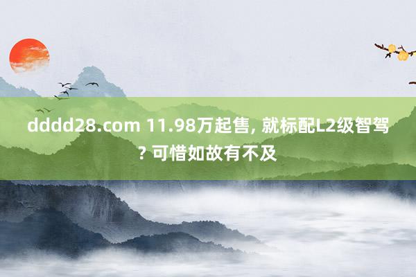 dddd28.com 11.98万起售， 就标配L2级智驾? 可惜如故有不及