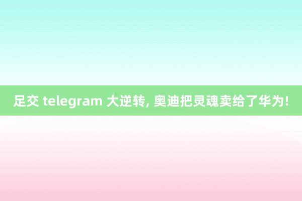 足交 telegram 大逆转， 奥迪把灵魂卖给了华为!