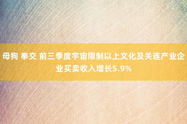 母狗 拳交 前三季度宇宙限制以上文化及关连产业企业买卖收入增长5.9%