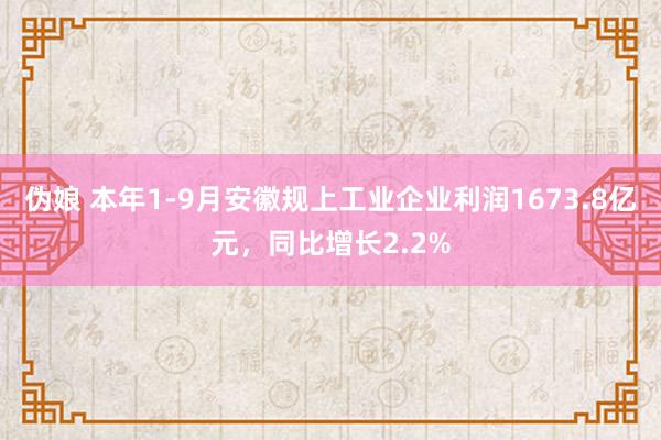 伪娘 ﻿本年1-9月安徽规上工业企业利润1673.8亿元，同比增长2.2%