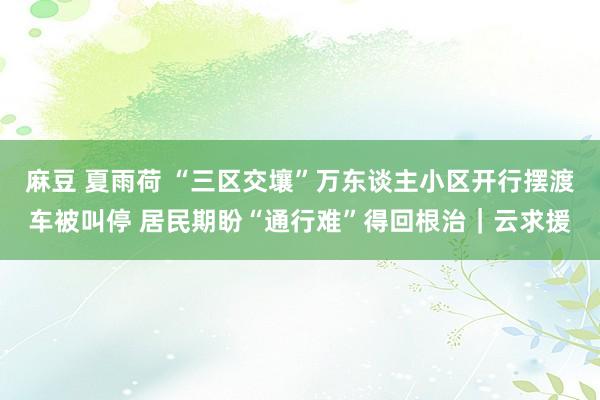 麻豆 夏雨荷 “三区交壤”万东谈主小区开行摆渡车被叫停 居民期盼“通行难”得回根治｜云求援