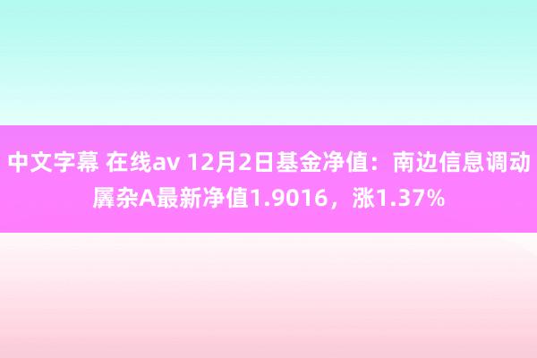 中文字幕 在线av 12月2日基金净值：南边信息调动羼杂A最新净值1.9016，涨1.37%