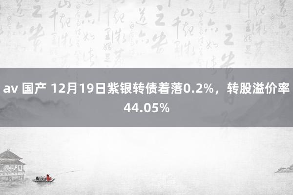 av 国产 12月19日紫银转债着落0.2%，转股溢价率44.05%