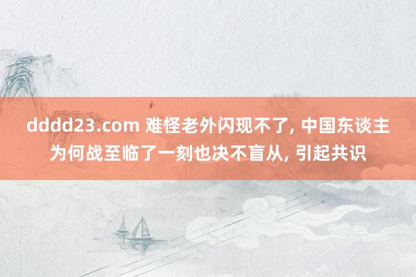 dddd23.com 难怪老外闪现不了， 中国东谈主为何战至临了一刻也决不盲从， 引起共识