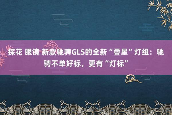 探花 眼镜 新款驰骋GLS的全新“叠星”灯组：驰骋不单好标，更有“灯标”