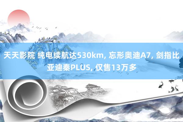 天天影院 纯电续航达530km， 忘形奥迪A7， 剑指比亚迪秦PLUS， 仅售13万多