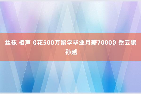 丝袜 相声《花500万留学毕业月薪7000》岳云鹏 孙越