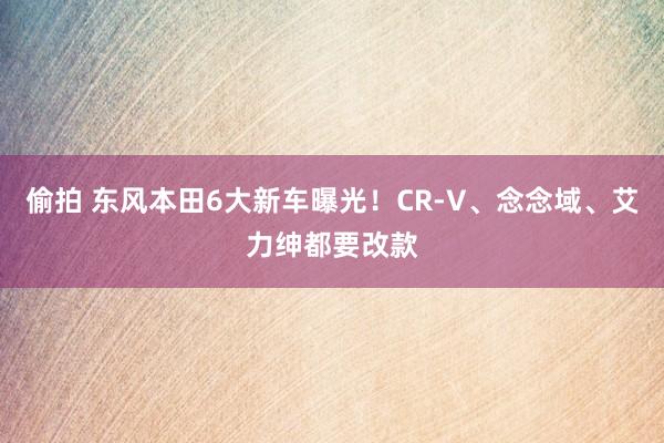 偷拍 东风本田6大新车曝光！CR-V、念念域、艾力绅都要改款